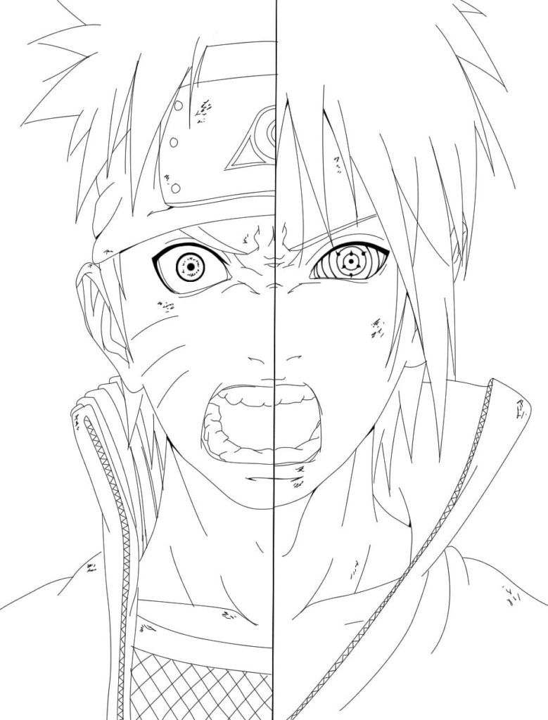 Çocuklar İçin Sasuke Boyama Sayfaları 