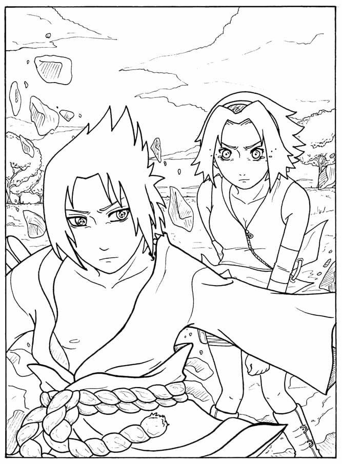 Çocuklar İçin Sasuke Boyama Sayfaları 