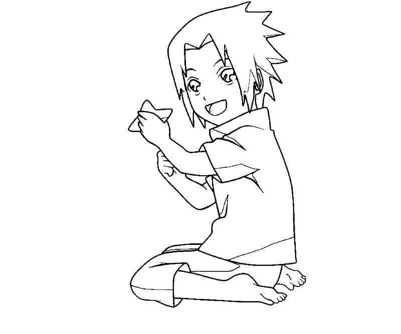 Çocuklar İçin Sasuke Boyama Sayfaları 