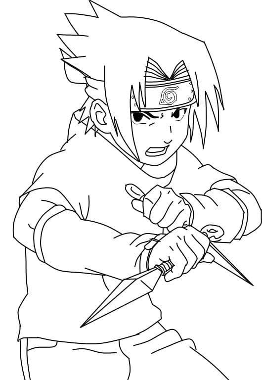 Çocuklar İçin Sasuke Boyama Sayfaları 