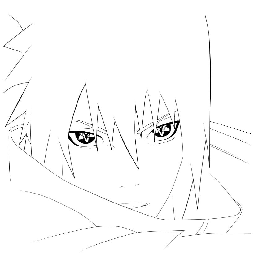 Çocuklar İçin Sasuke Boyama Sayfaları 