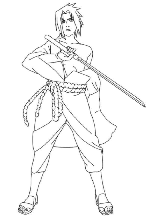 Çocuklar İçin Sasuke Boyama Sayfaları 