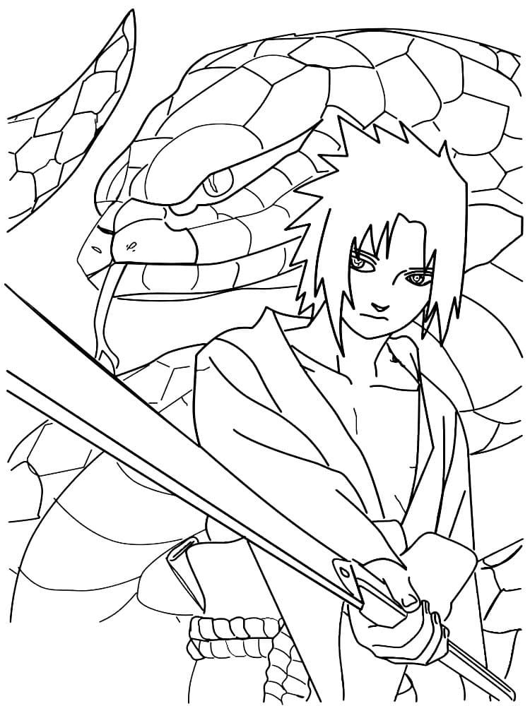 Çocuklar İçin Sasuke Boyama Sayfaları 