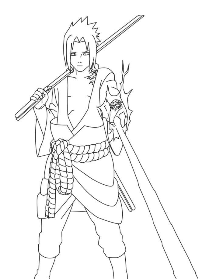 Çocuklar İçin Sasuke Boyama Sayfaları 