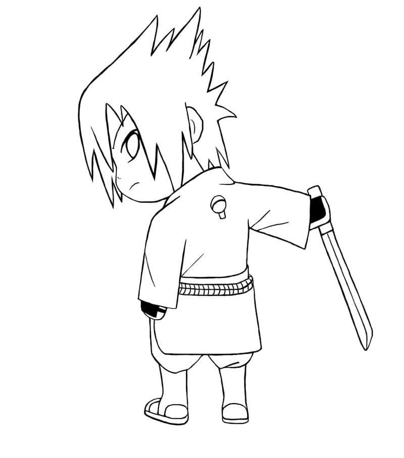Çocuklar İçin Sasuke Boyama Sayfaları 