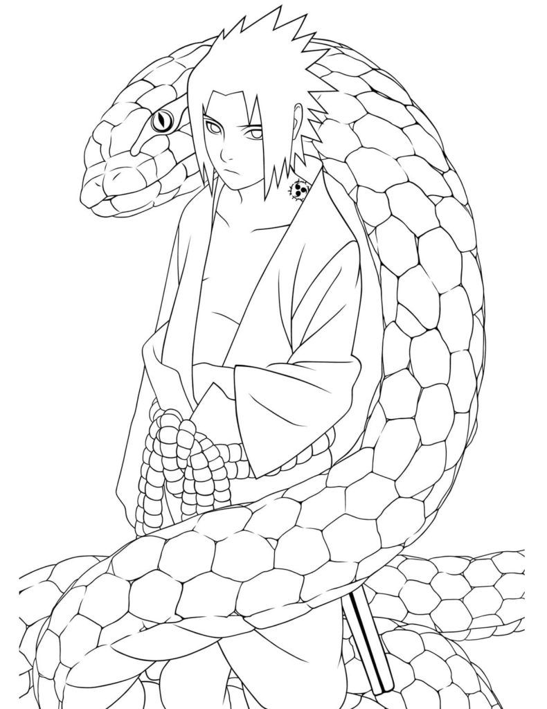 Çocuklar İçin Sasuke Boyama Sayfaları 