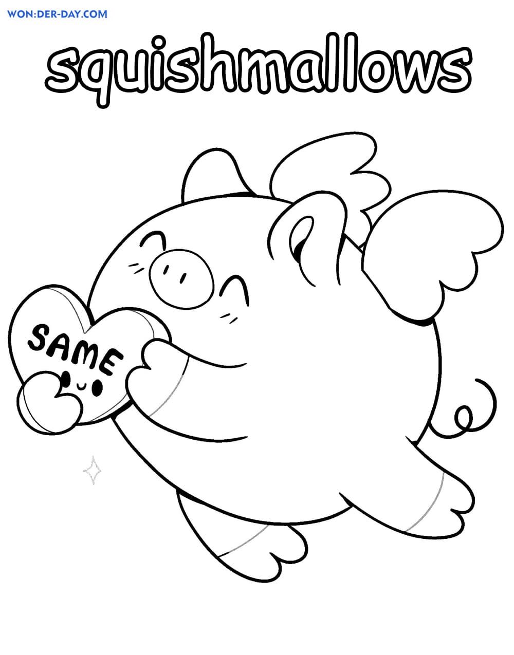 Çocuklar İçin Squishmallows Boyama Sayfaları 