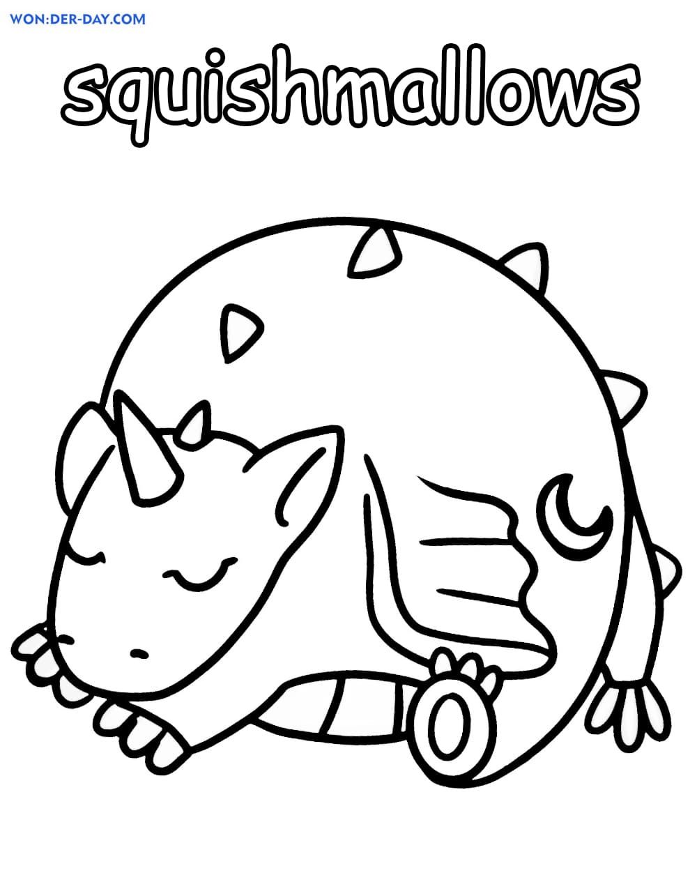 Çocuklar İçin Squishmallows Boyama Sayfaları 
