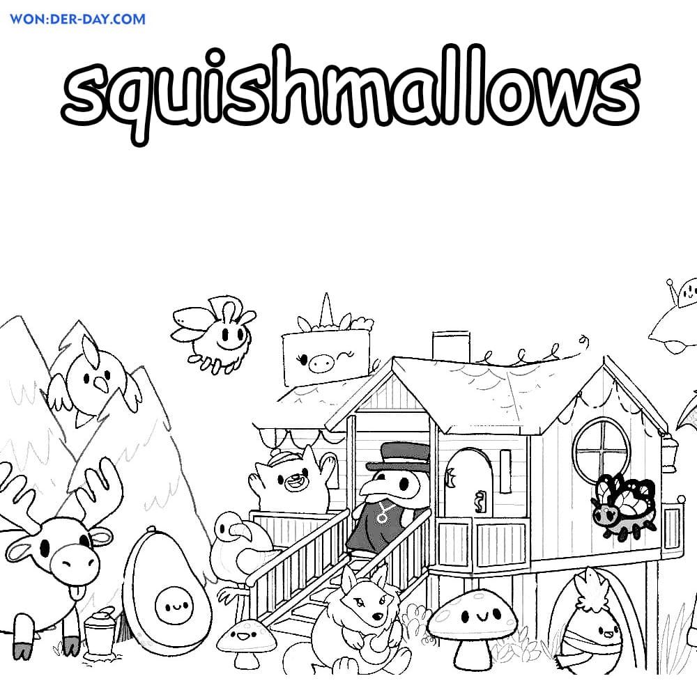 Çocuklar İçin Squishmallows Boyama Sayfaları 