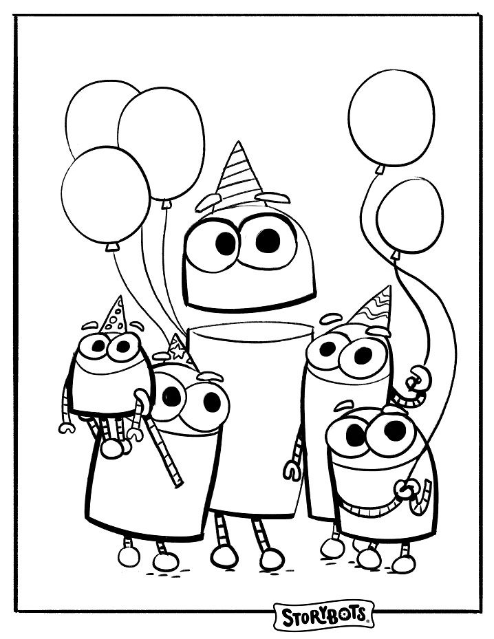 Çocuklar İçin Storybot'lar Boyama Sayfaları 