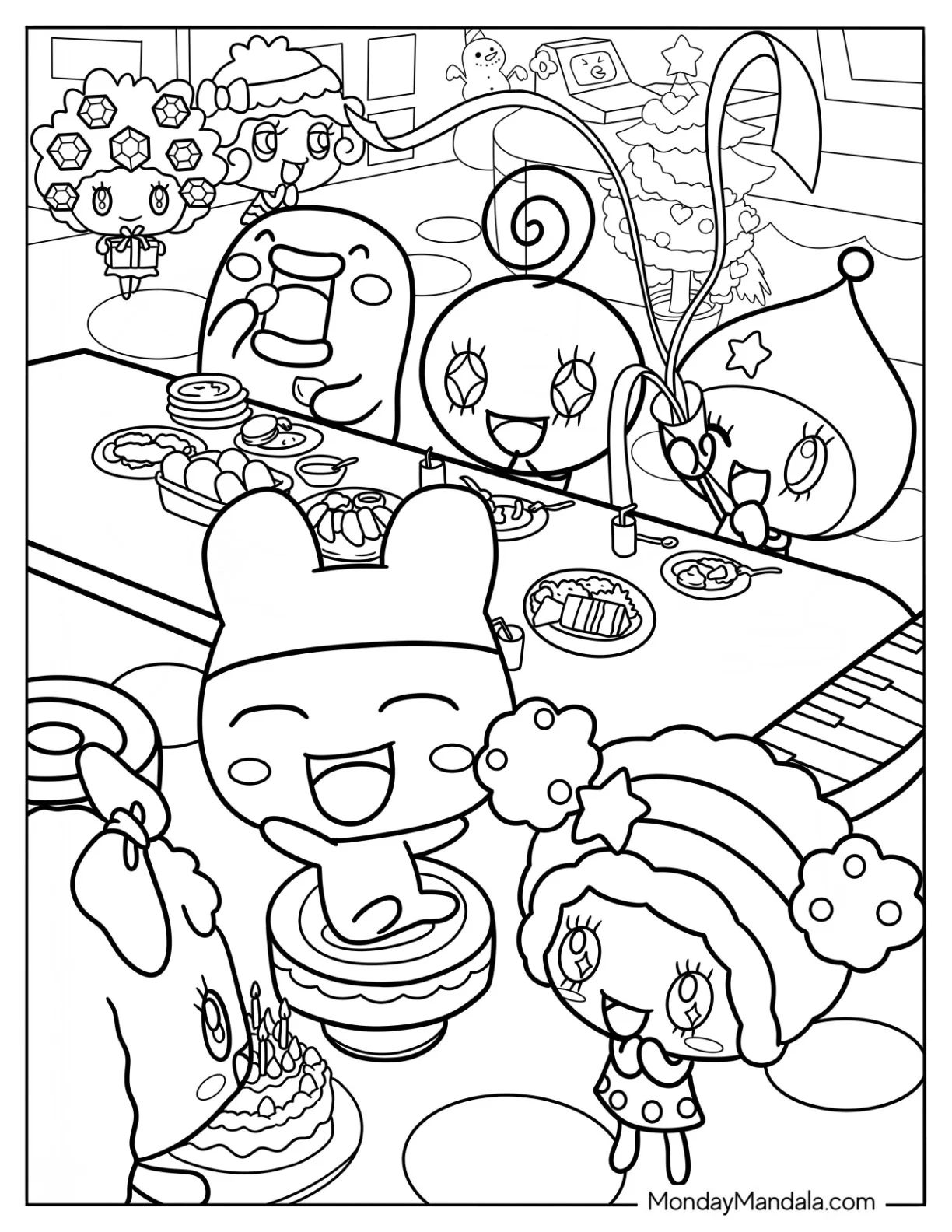 Çocuklar İçin Tamagotchi Boyama Sayfaları 