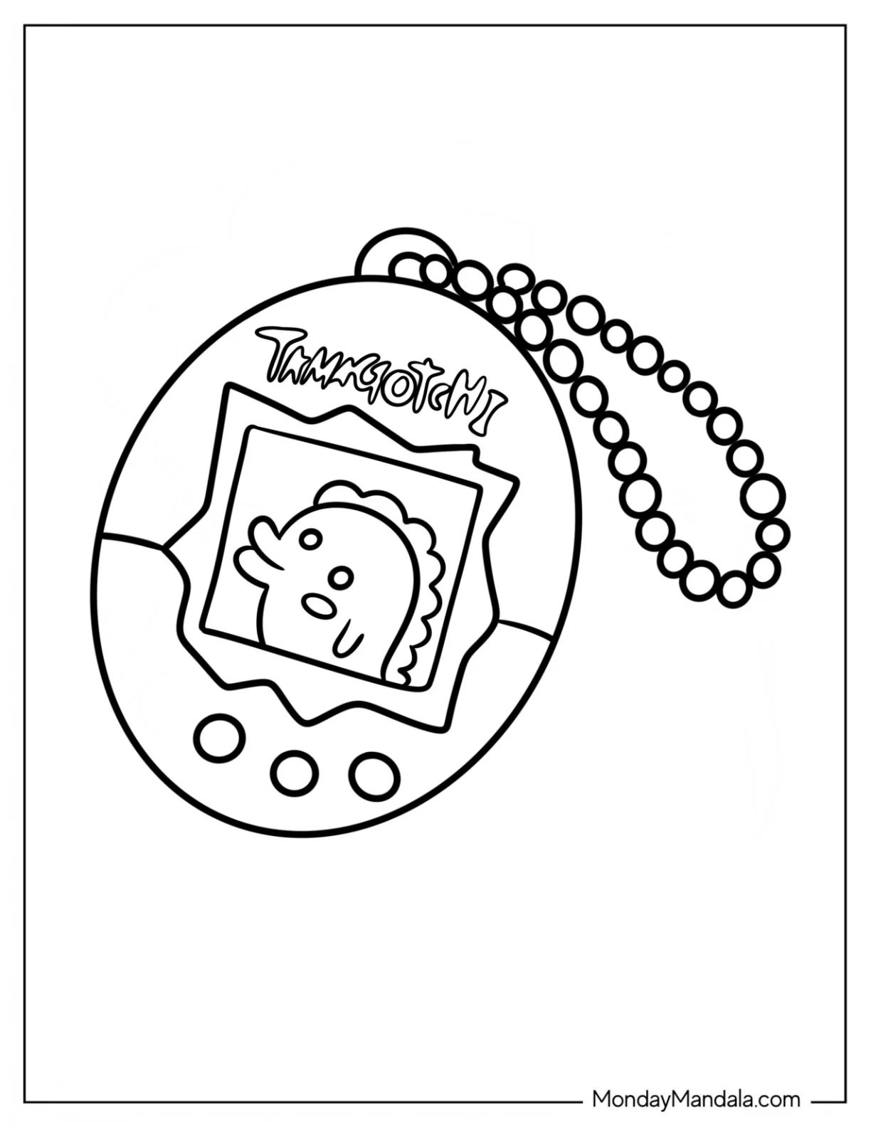 Çocuklar İçin Tamagotchi Boyama Sayfaları 