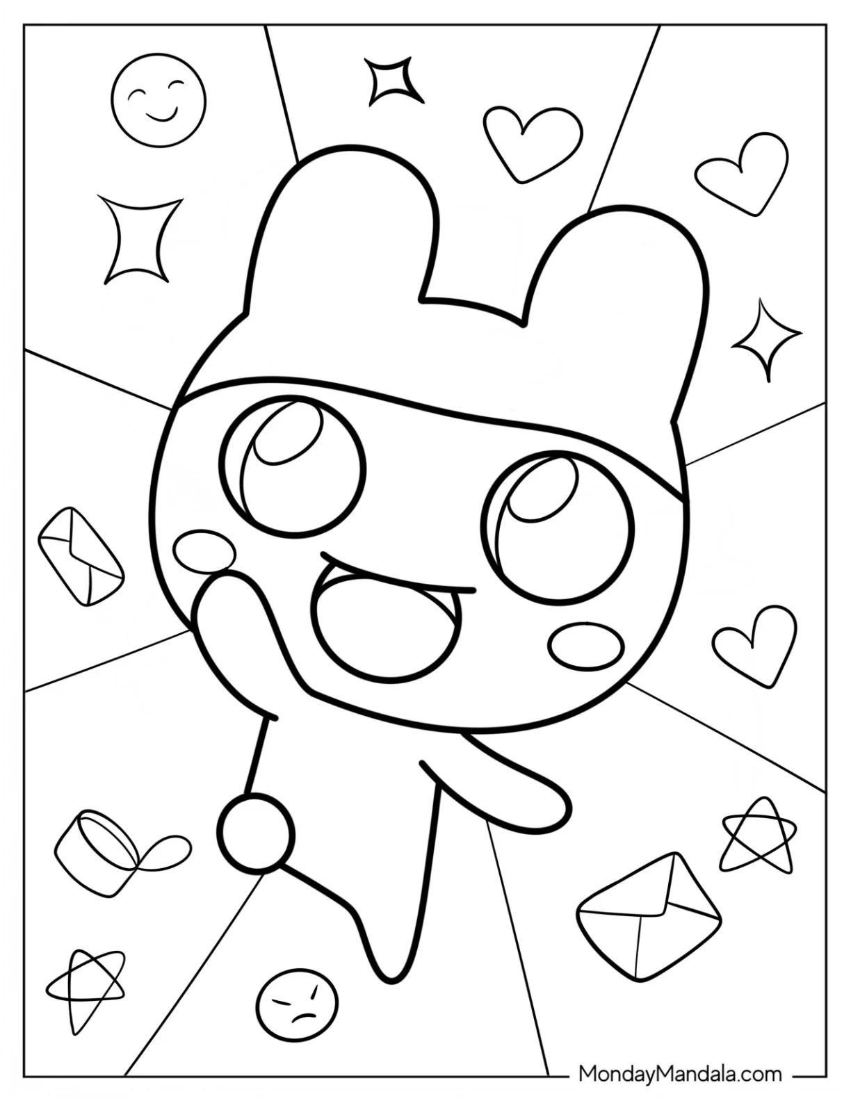 Çocuklar İçin Tamagotchi Boyama Sayfaları 