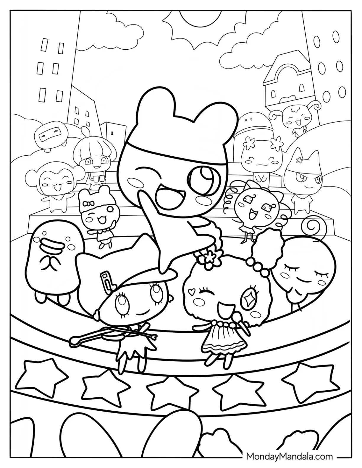 Çocuklar İçin Tamagotchi Boyama Sayfaları 