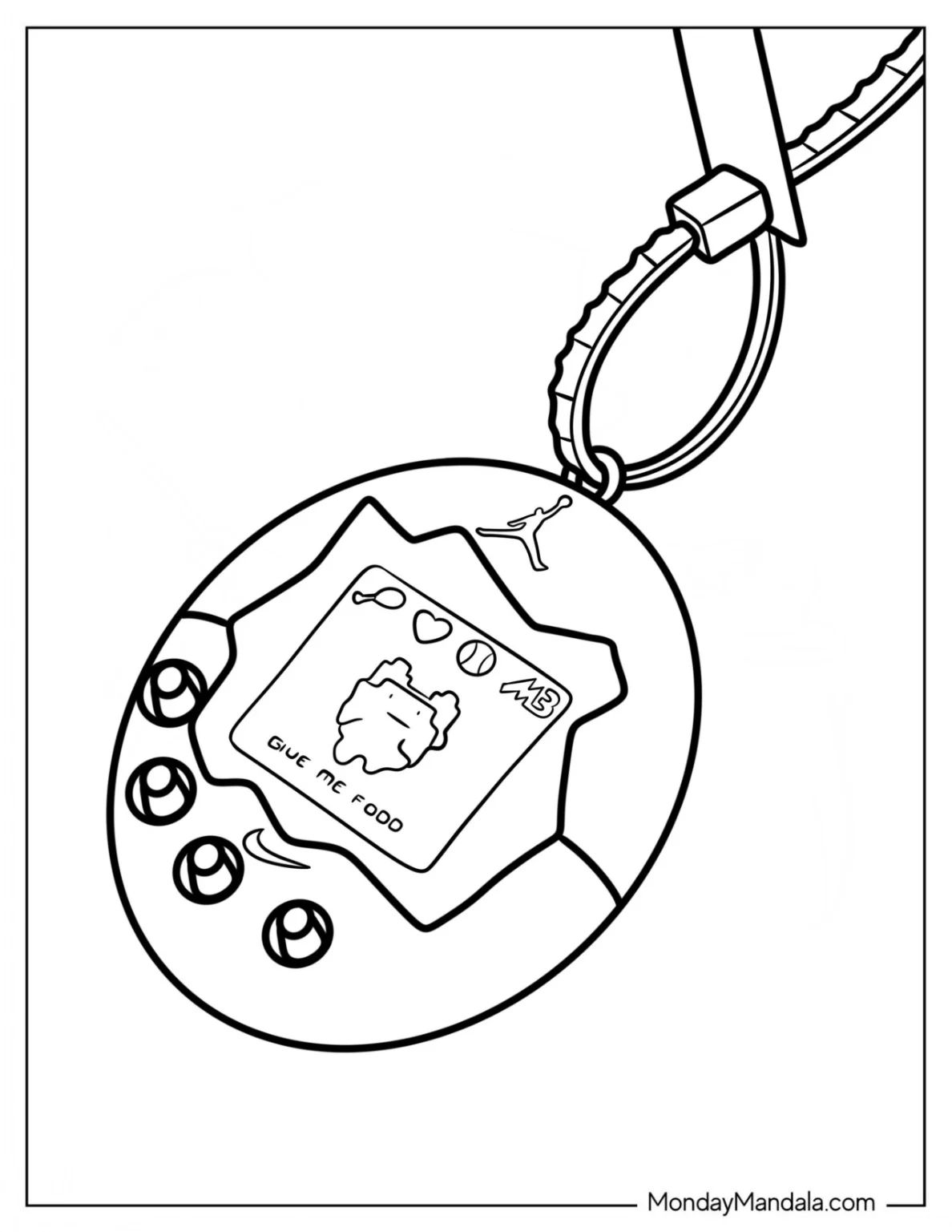 Çocuklar İçin Tamagotchi Boyama Sayfaları 