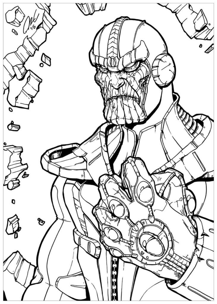 Çocuklar İçin Thanos Boyama Sayfaları 