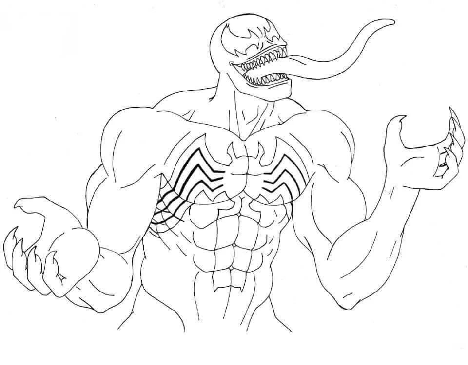 Çocuklar İçin Venom Boyama Sayfaları 