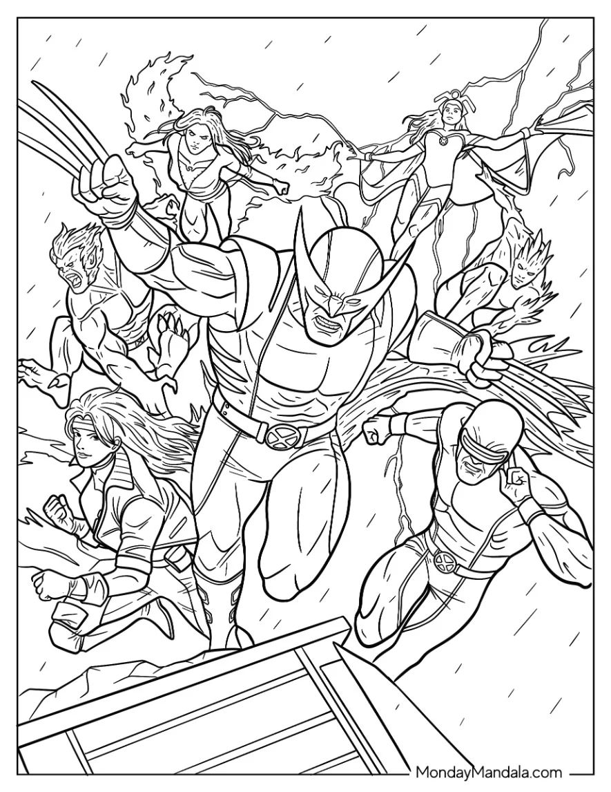 Çocuklar İçin X-men Boyama Sayfaları 