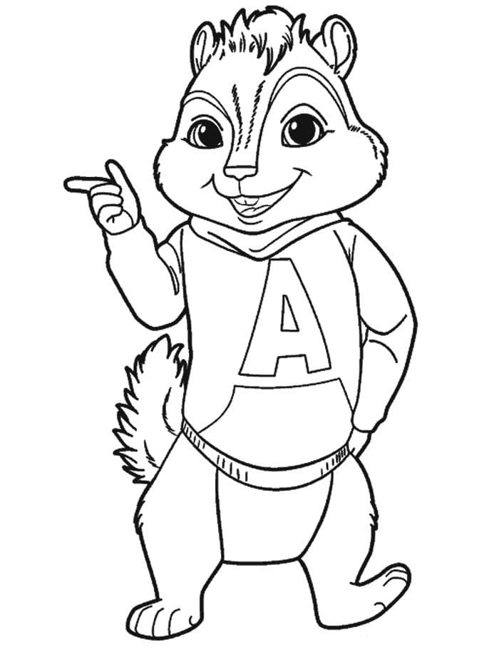 Çocuklar İçin Alvin ve  Sincaplar Boyama Sayfaları 
