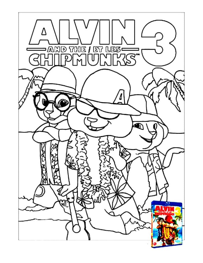 Çocuklar İçin Alvin ve  Sincaplar Boyama Sayfaları 