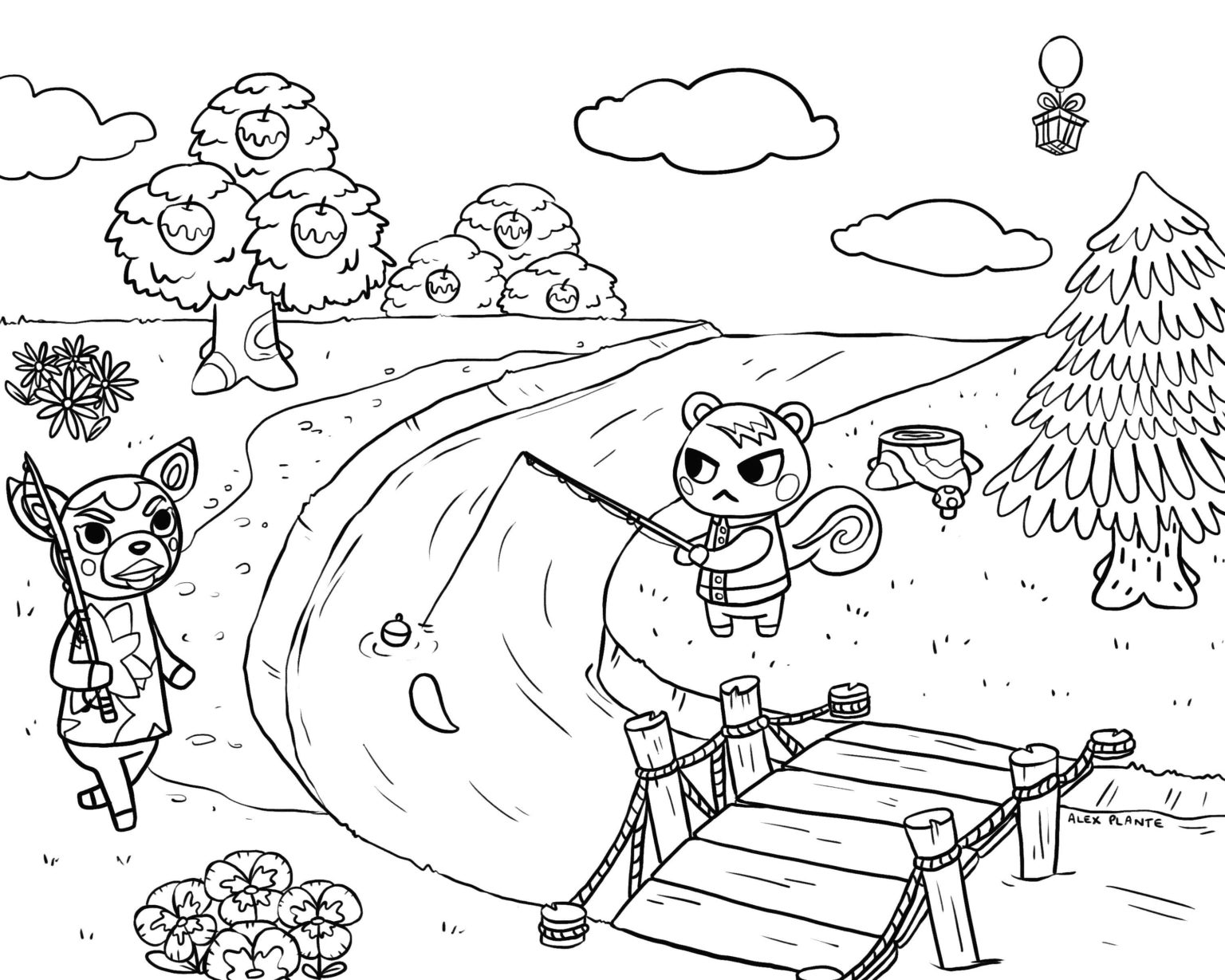 Çocuklar İçin Animal Crossing Boyama Sayfaları 