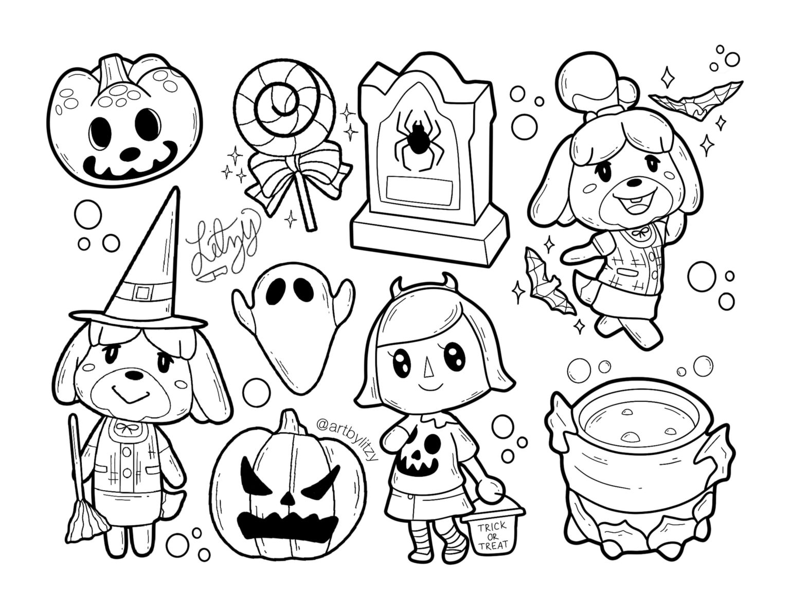 Çocuklar İçin Animal Crossing Boyama Sayfaları 