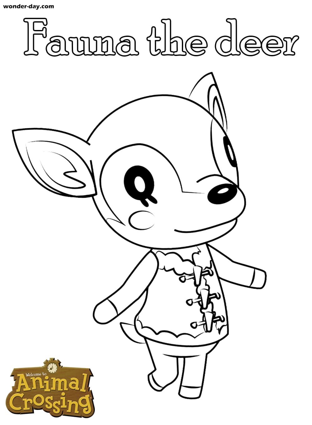 Çocuklar İçin Animal Crossing Boyama Sayfaları 
