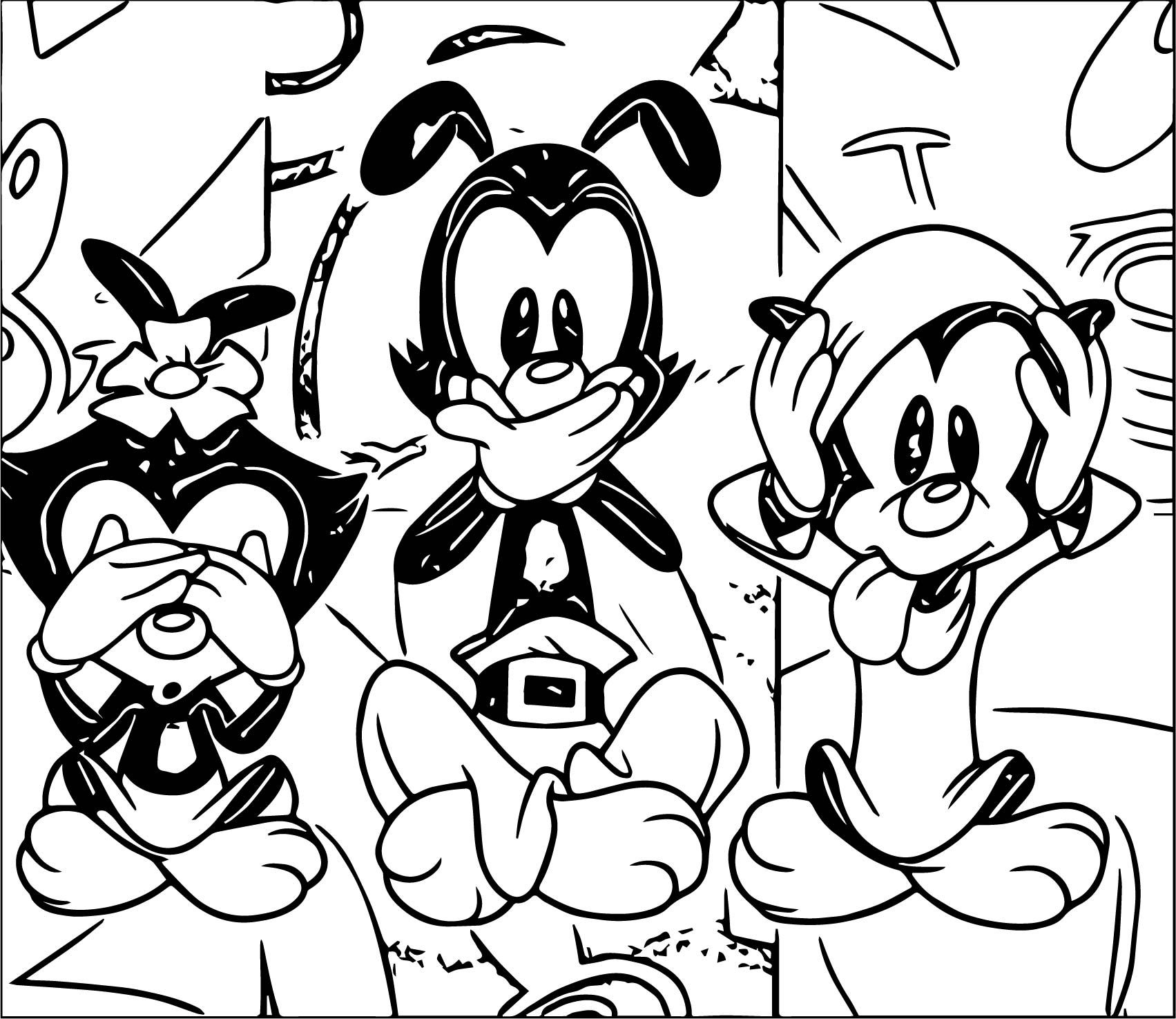 Çocuklar İçin Animaniacs Boyama Sayfaları 