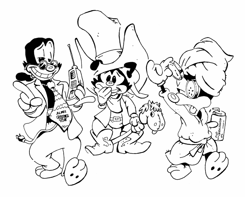 Çocuklar İçin Animaniacs Boyama Sayfaları 
