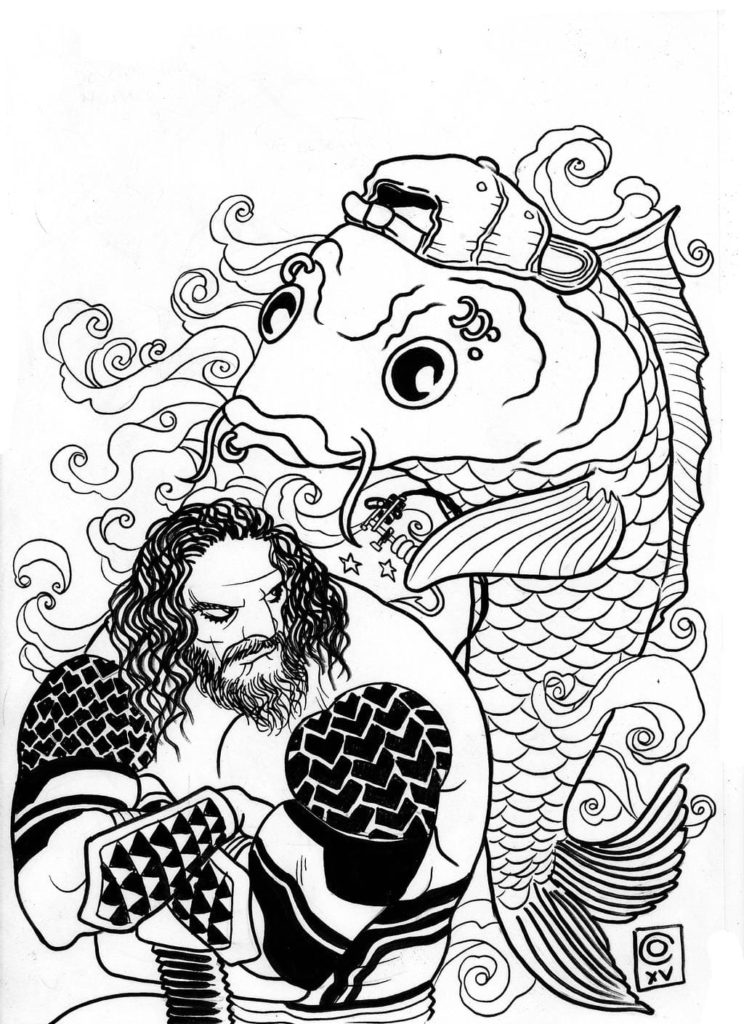 Çocuklar İçin Aquaman Boyama Sayfaları 