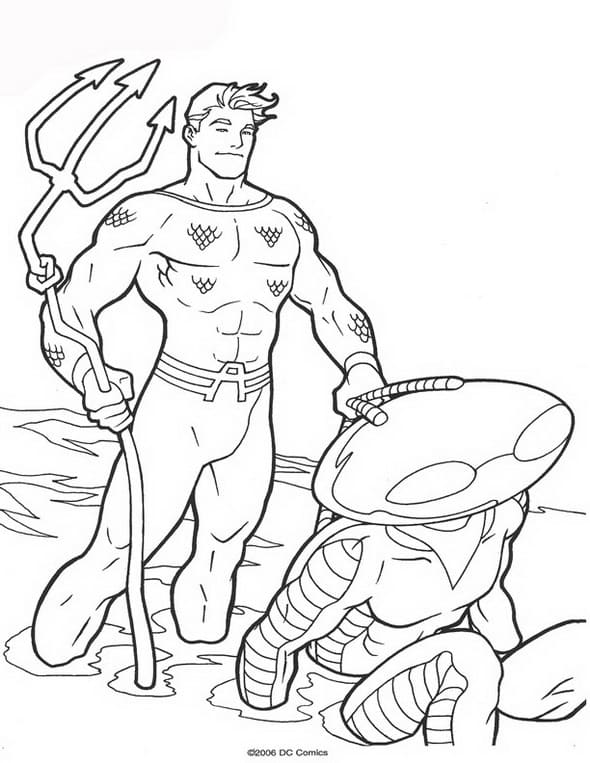 Çocuklar İçin Aquaman Boyama Sayfaları 