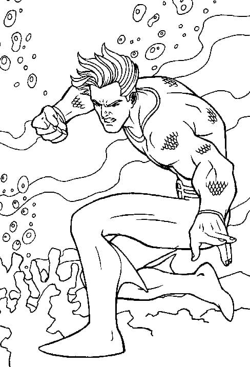 Çocuklar İçin Aquaman Boyama Sayfaları 