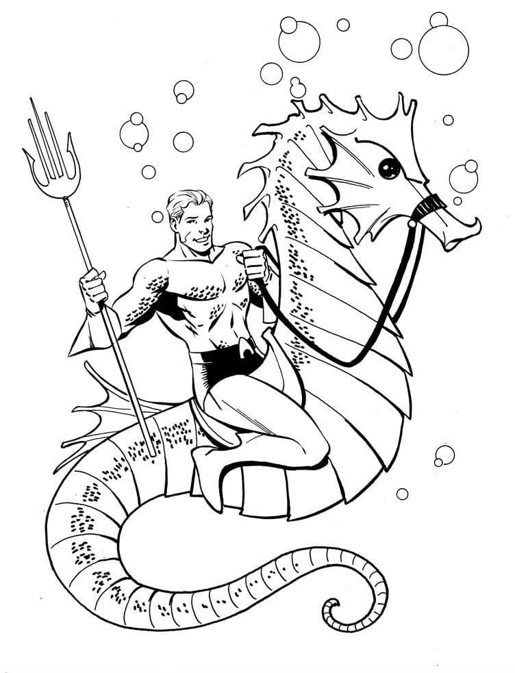 Çocuklar İçin Aquaman Boyama Sayfaları 