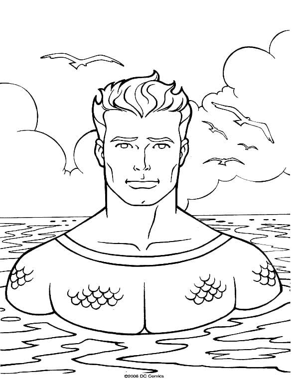 Çocuklar İçin Aquaman Boyama Sayfaları 