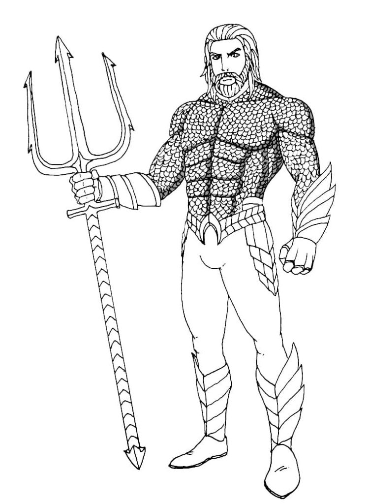 Çocuklar İçin Aquaman Boyama Sayfaları 