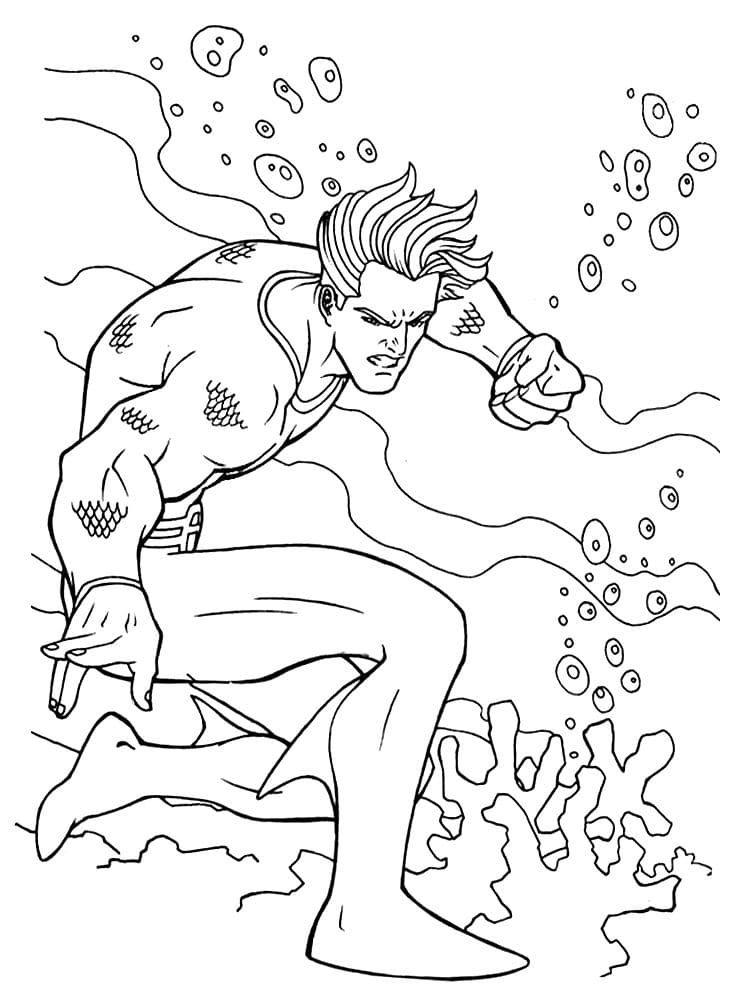 Çocuklar İçin Aquaman Boyama Sayfaları 