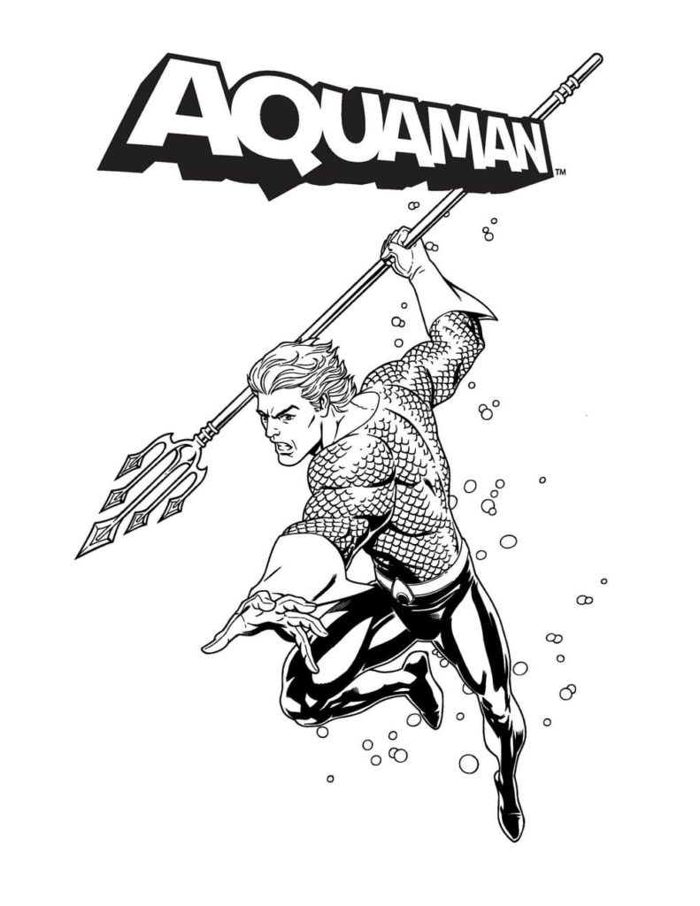 Çocuklar İçin Aquaman Boyama Sayfaları 