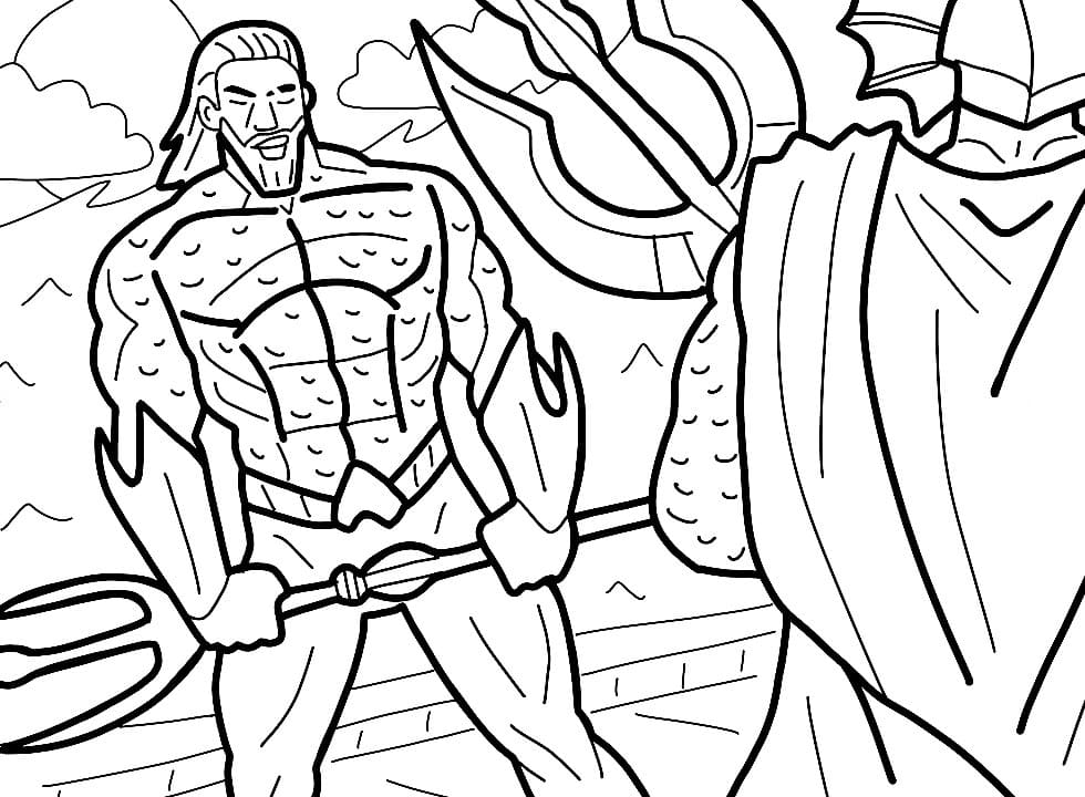 Çocuklar İçin Aquaman Boyama Sayfaları 