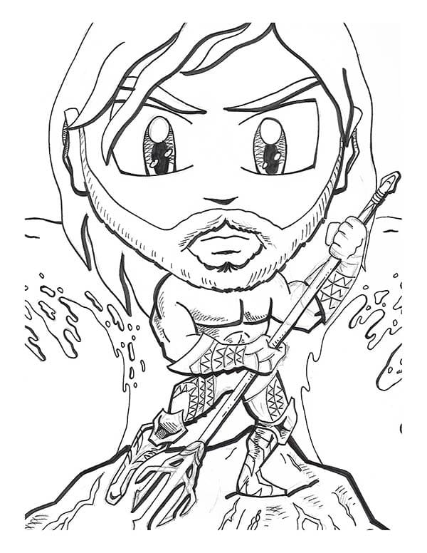 Çocuklar İçin Aquaman Boyama Sayfaları 