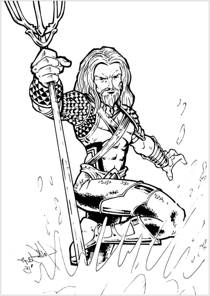 Çocuklar İçin Aquaman Boyama Sayfaları 