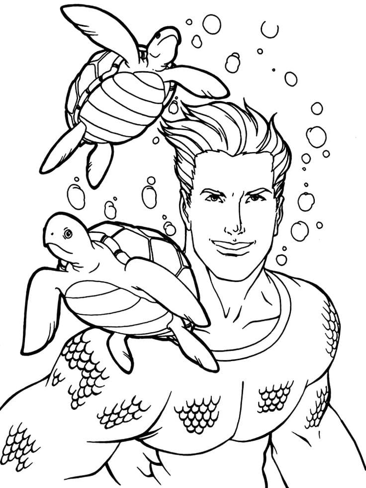 Çocuklar İçin Aquaman Boyama Sayfaları 