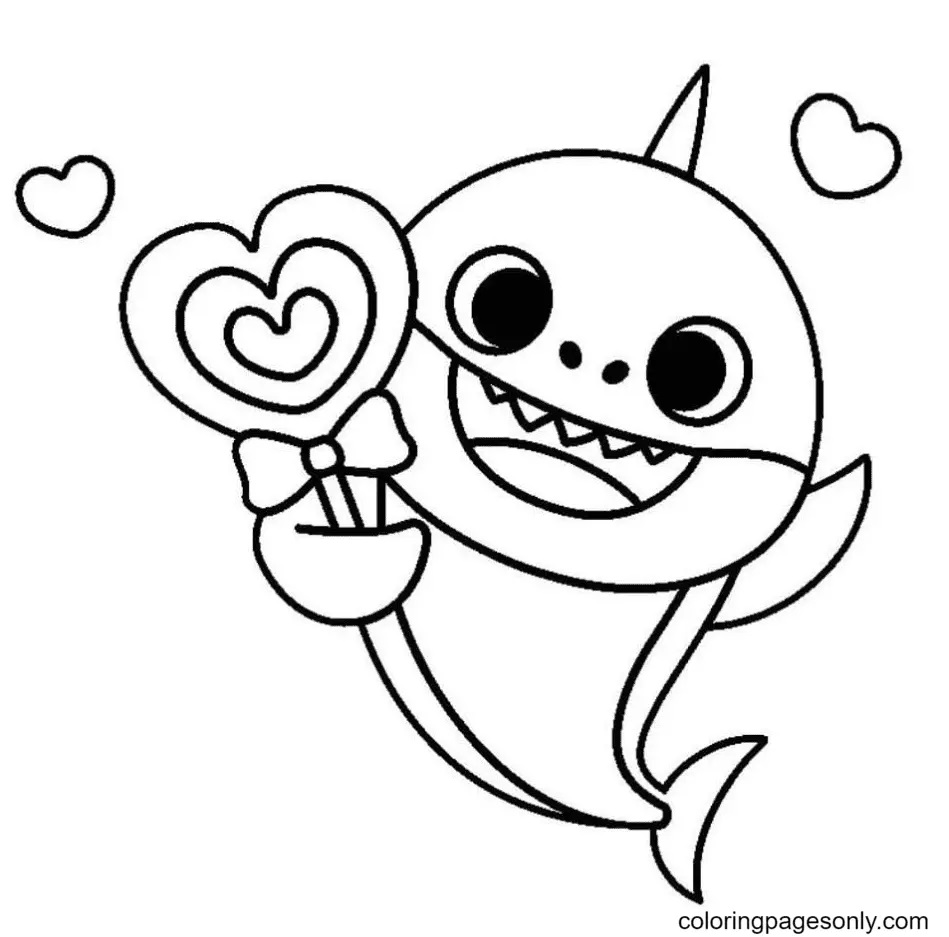 Çocuklar İçin Baby Shark Boyama Sayfaları 