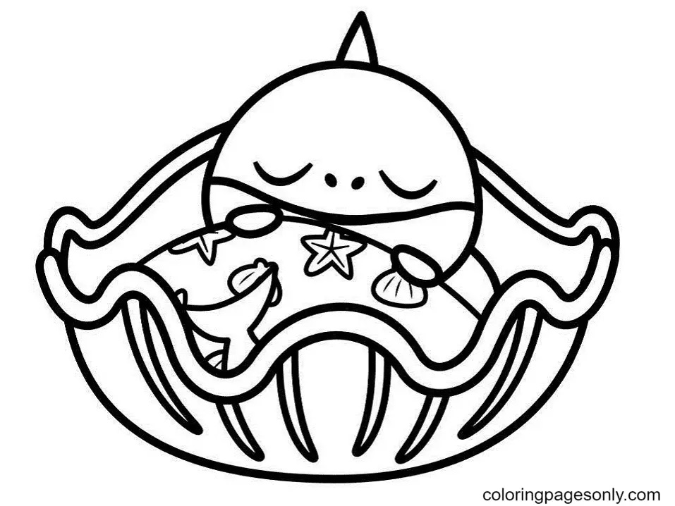 Çocuklar İçin Baby Shark Boyama Sayfaları 