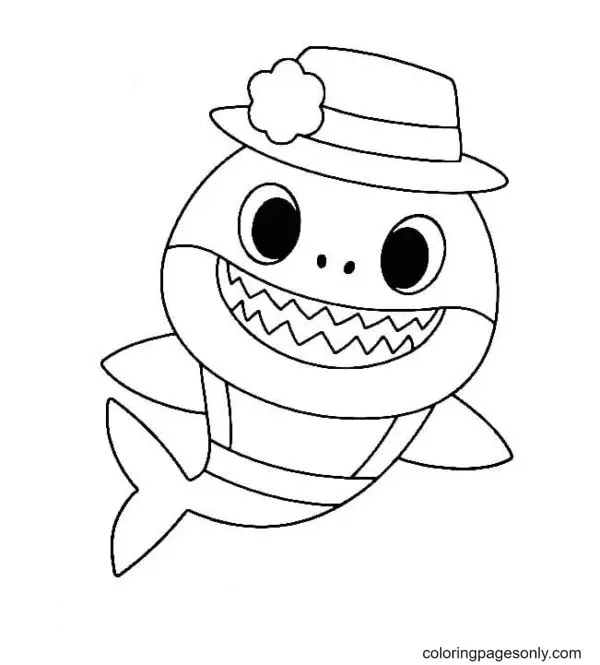 Çocuklar İçin Baby Shark Boyama Sayfaları 
