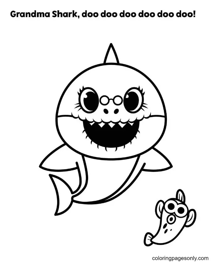 Çocuklar İçin Baby Shark Boyama Sayfaları 