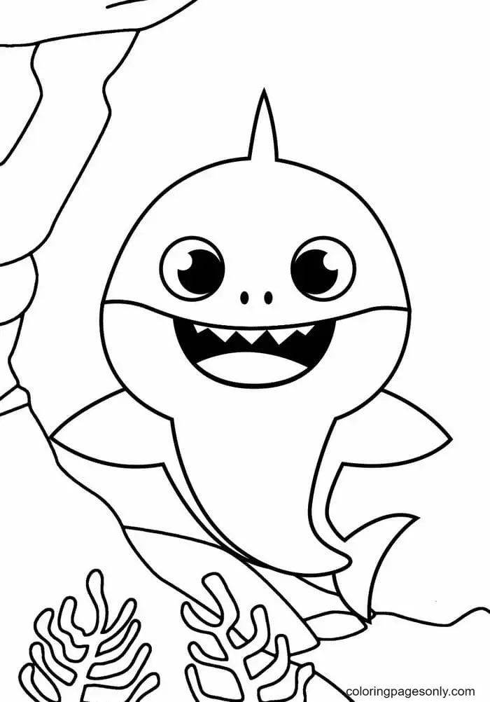 Çocuklar İçin Baby Shark Boyama Sayfaları 