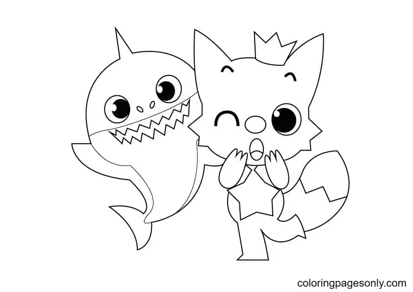 Çocuklar İçin Baby Shark Boyama Sayfaları 