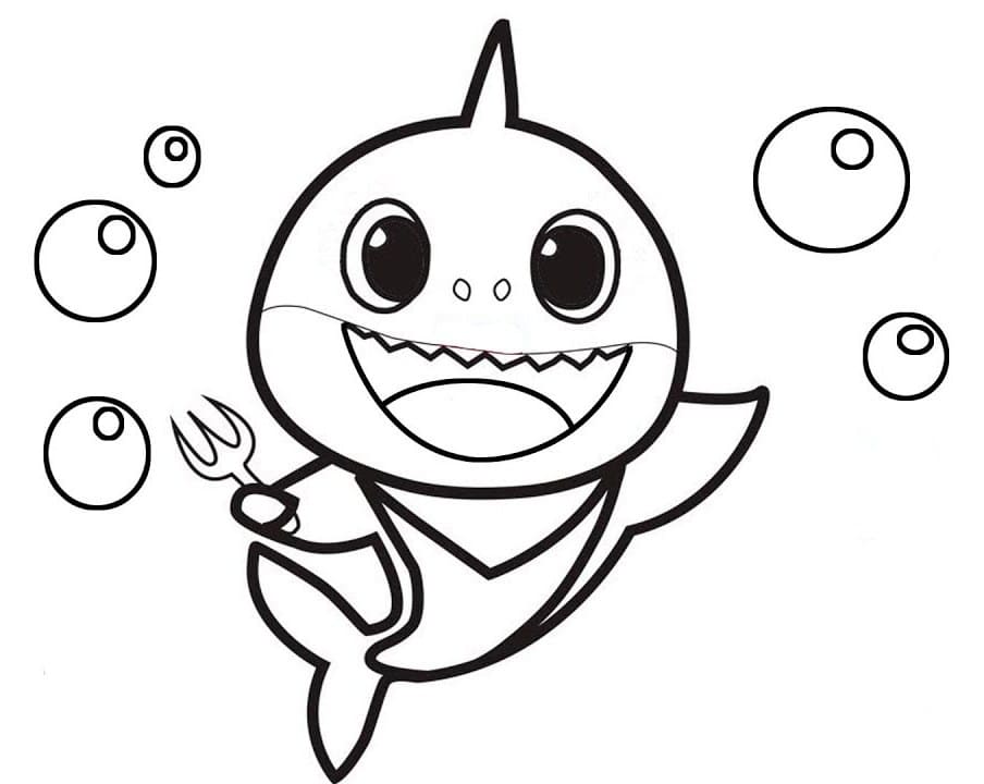 Çocuklar İçin Baby Shark Boyama Sayfaları 