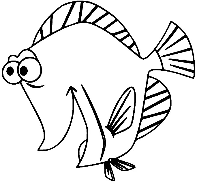Çocuklar İçin Balık Dory Boyama Sayfaları 