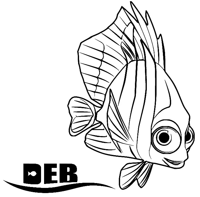 Çocuklar İçin Balık Dory Boyama Sayfaları 